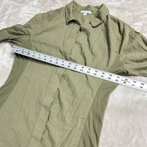 Standard James Perse Button Down Shirt Women's Size 3 / Large Olive Green Top - Picture 6 of 8